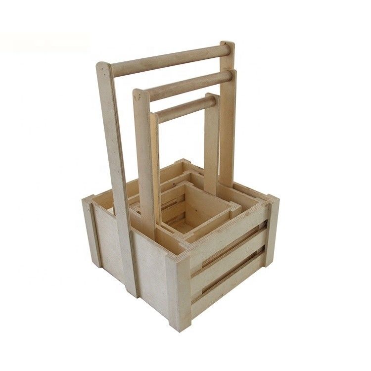 Custom Antique Wooden Pine Storage Baskets for Portable Fruit Organization