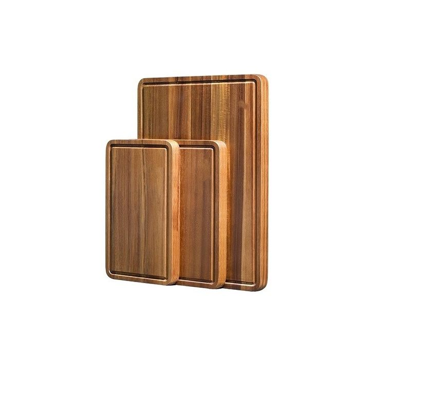 17x12 12x10 12x7 Inch Thick Wood Chopping Board Set of 3 with Handles and Juice Groove