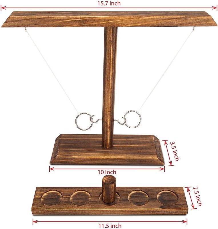 Solid Wooden Ring Hook Toss Game Popular Customized for Bar's Learning Experience