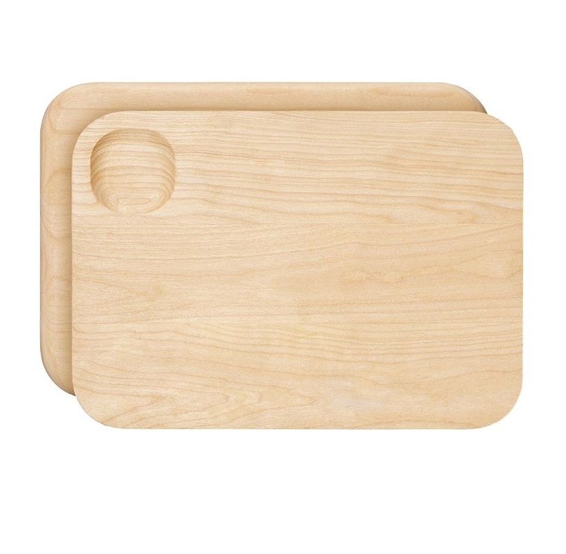10 X 7 Inch Birch Wood Cutting Board Coated with Food-Safe Mineral Oil Wax Finish