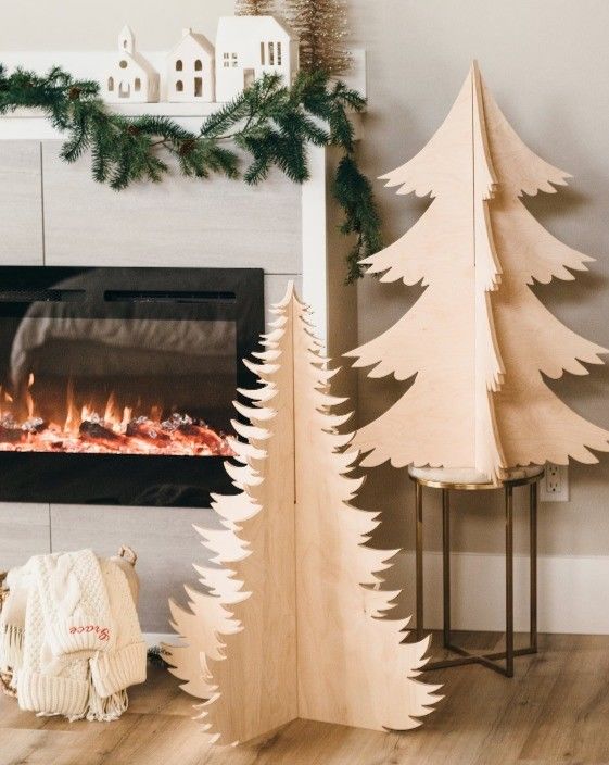 High Quantity Advantage 202407 Christmas Decor Wooden Trees Custom