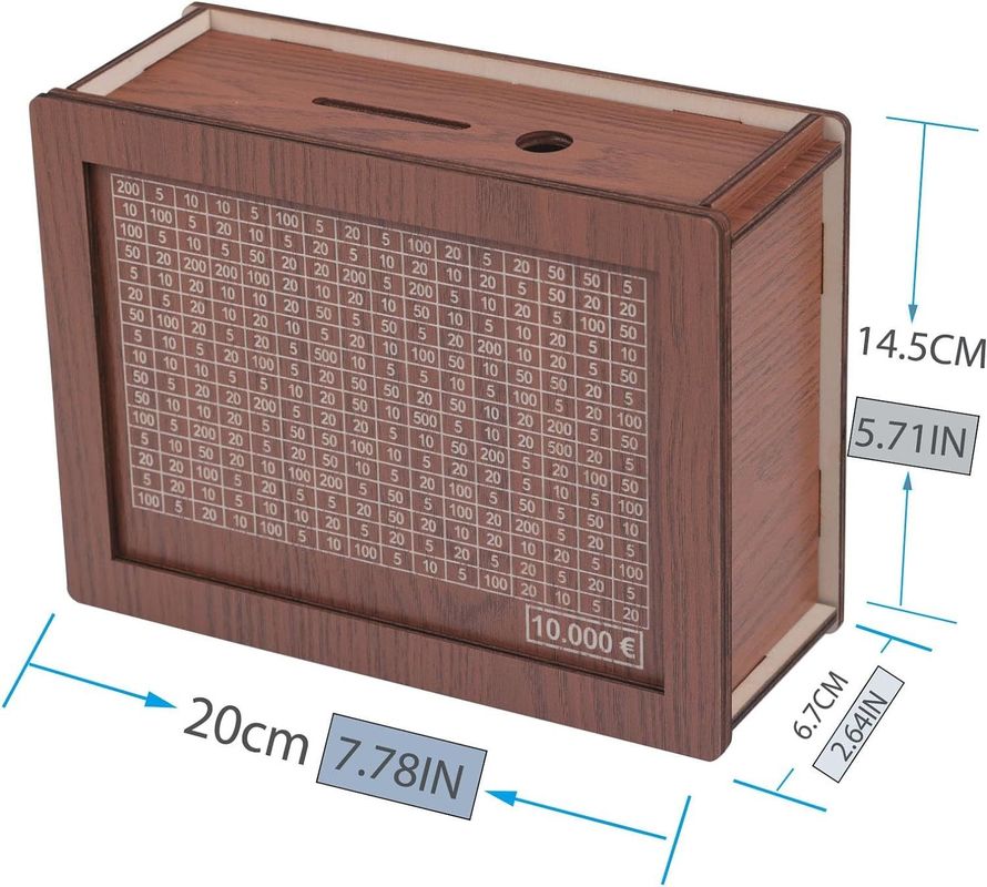 7.87 * 5.71 * 2.64 inch Wooden Money Banks for Adults Customizable and Durable