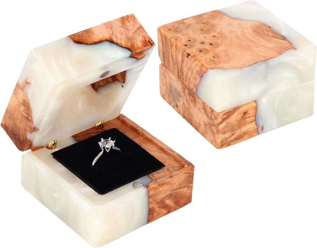 Elegant Single Slot Wooden Ring Box for Small Handmade Vintage Jewelry Packaging