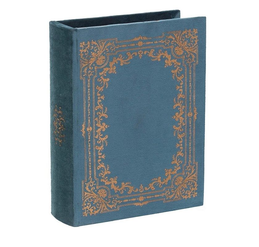 Handmade Wood Decorative Book Shaped Trinket Storage Box with Silk-Screen Printing/Burned