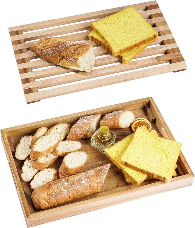 12.6&quot;x12.6&quot;x1.96&quot; Chopping Blocks Wood Bread Cutting Board Serving Tray For Kitchen