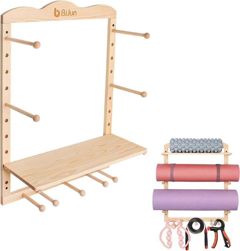 Kitchen Storage Rack Yoga Mat Holder Wall Mount for Custom Size Gym Organization