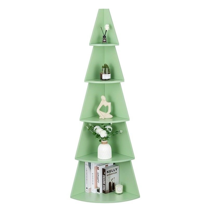 Design Style Modern Tall Corner Shelves for Kids 5 Tier Tree Bookshelf Corner Bookshelf