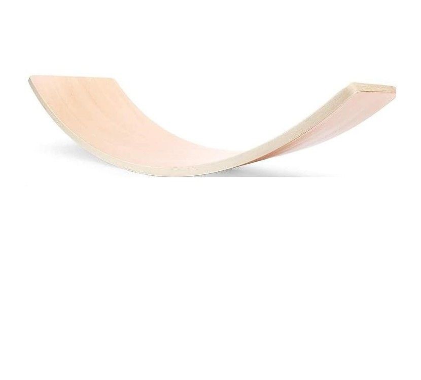 35 Inch Natural Wood Wobble Baby Balance Board Montessori Fitness Balance Curvy Board