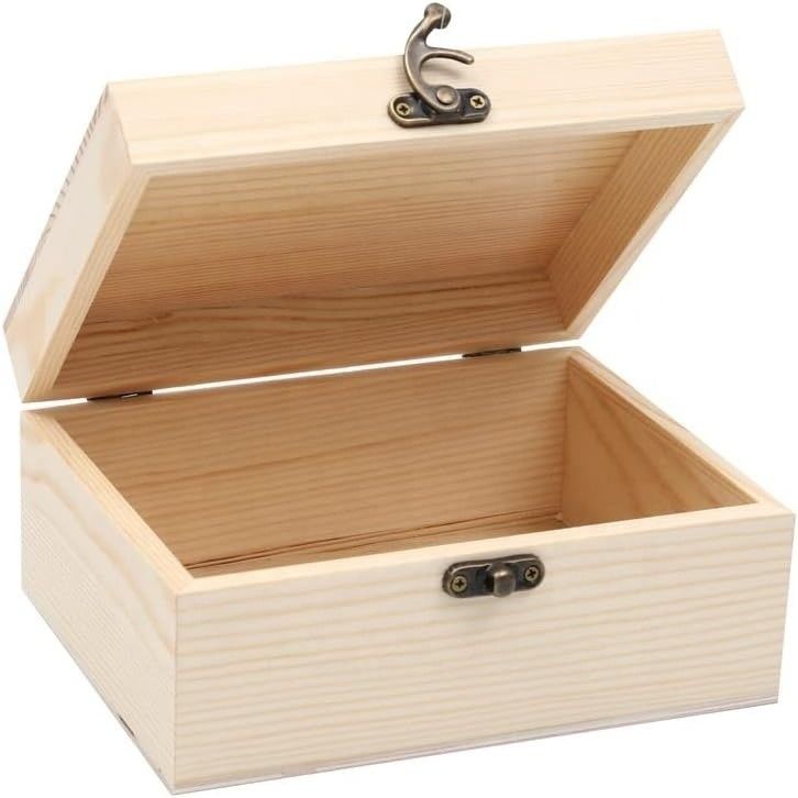 Custom Small Wooden Chest Boxes for Decorative Storage Environmental and Logo Customized