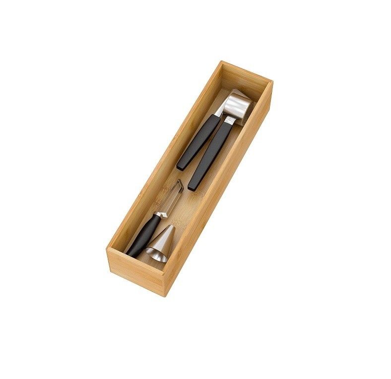 Organize Cutlery with Customized Logo Multi- Deep Drawer Dividers Wooden Storage Box