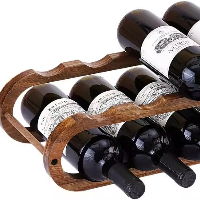 Handmade Acacia 2 Tier Wine Rack and Water Bottle Organizer for Cabinet Custom Order