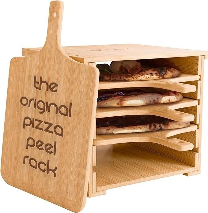 Innovative Design 4 X 12 Inch Non-Stick Real Bamboo Pizza Boards Wood Pizza Peel Rack