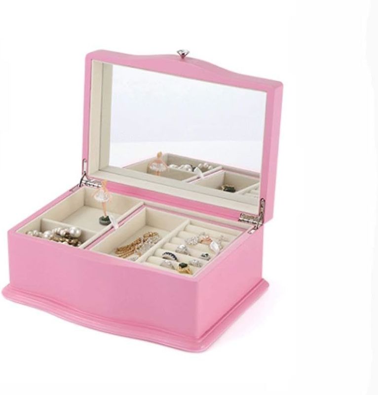 TIMBER Latest Portable Fashion Large Capacity Wooden Music Jewelry Box for Gift Package