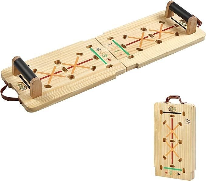 Indoor and Outdoor Rustic Wooden Push Up Board Kit With Handle for Core Strengthening