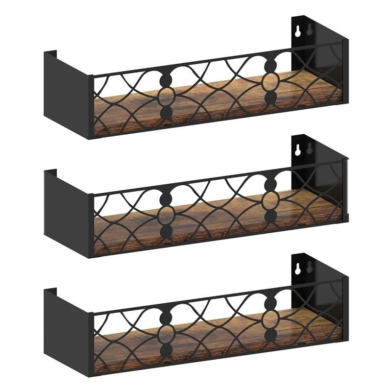 Non-folding Rack 202406 Rustic Decorative Wall Shelves for Living Room