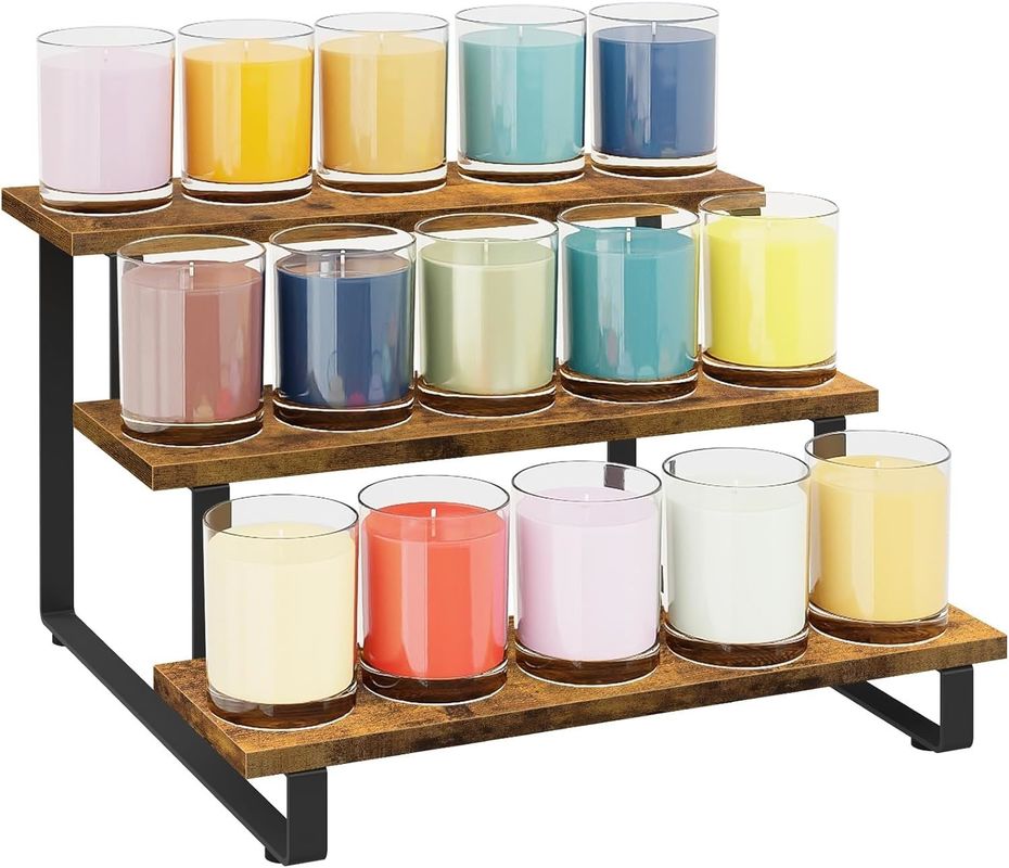 All-Season Wooden 3 Step Display Riser Stand Bamboo Straight Display Rack for Retail