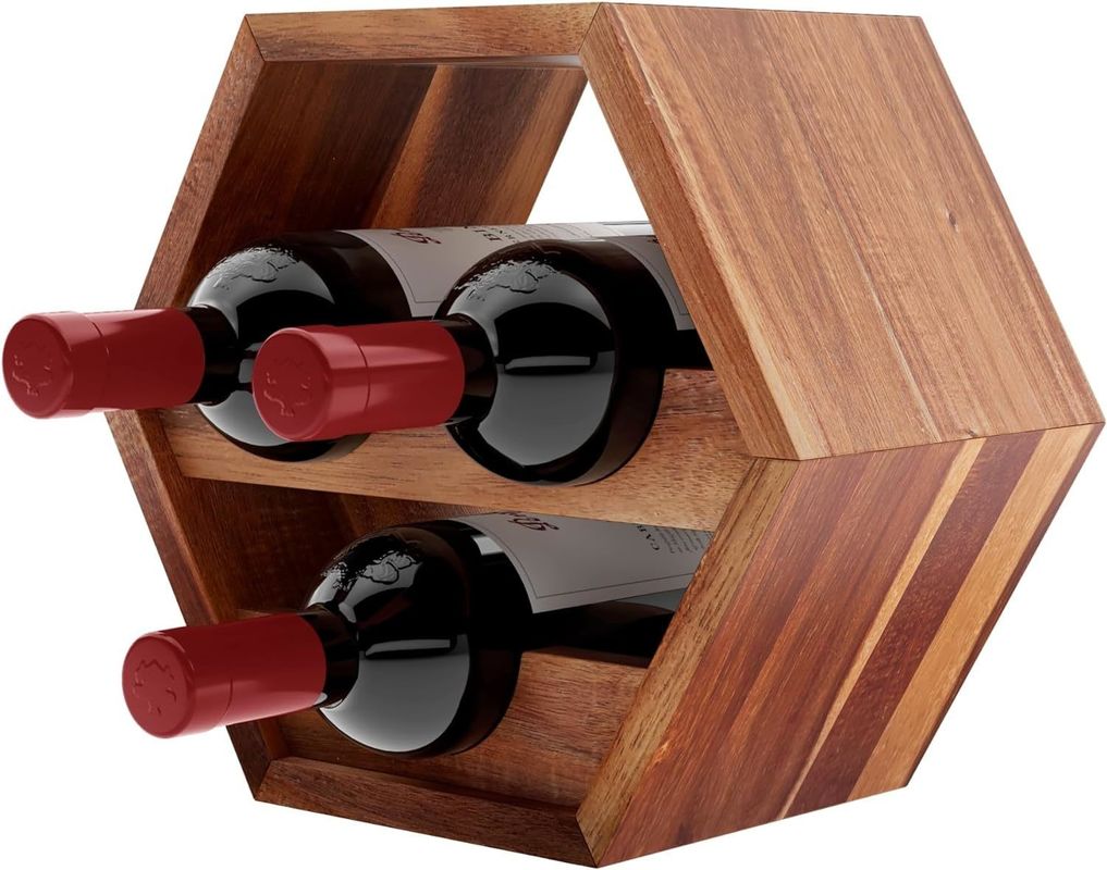 3 Bottle Acacia Wine Bottle Holder Stylish Wine Storage at Home Custom Order Accepted