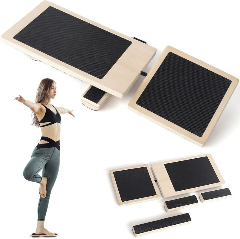ArtDecor Wood Wobble Non-Slip Board Single Foot Exerciser for Knee and Ankle Training