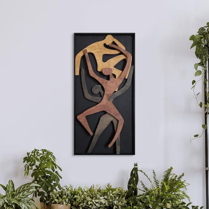 Office Decor Upgrade Wood Wall Hanging Housewarming Gift Human Wood Vertical Wall Art