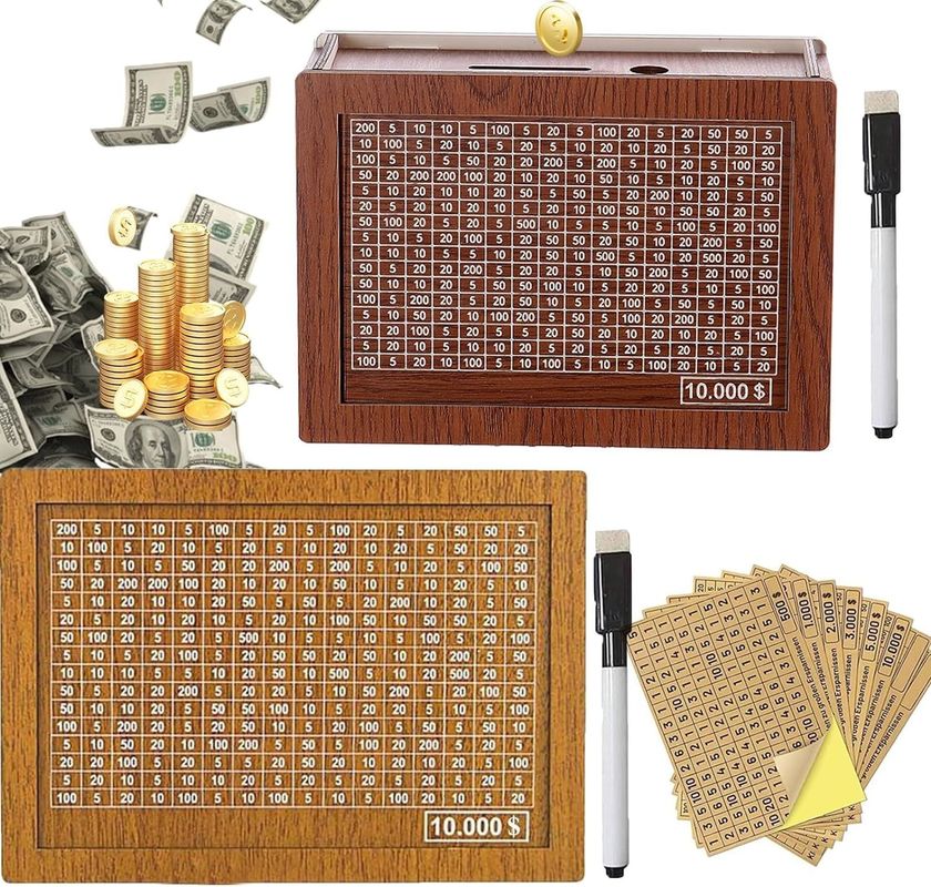 OEM/ODM Acceptable Wooden Cash Savings Money Saver with Natural Color and Standards