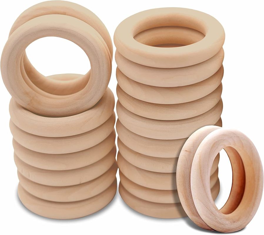 Indoor and Outdoor Room Space 50mm Smooth Wooden Rings Unfinished Wood Circles