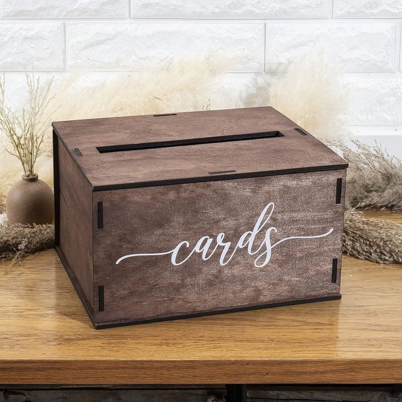 6.2*6.2*4.48 inches Wedding Party Gift Wooden Advice Cards Box Industrial Gift