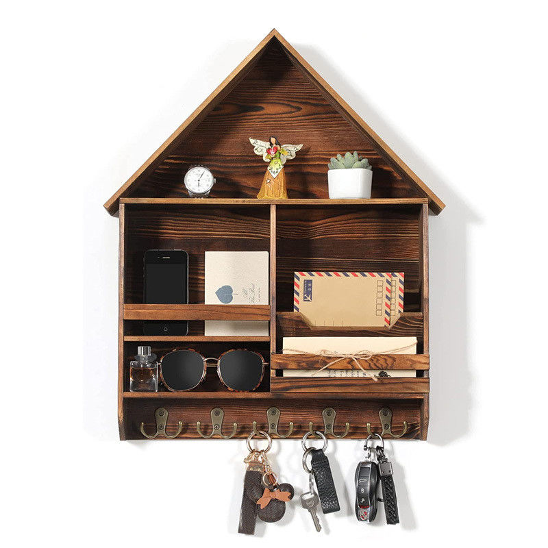 Upgrade Your Entryway Decor with Our BAMBOO Wall Mount Key and Mail Holder 41x13.5x2cm