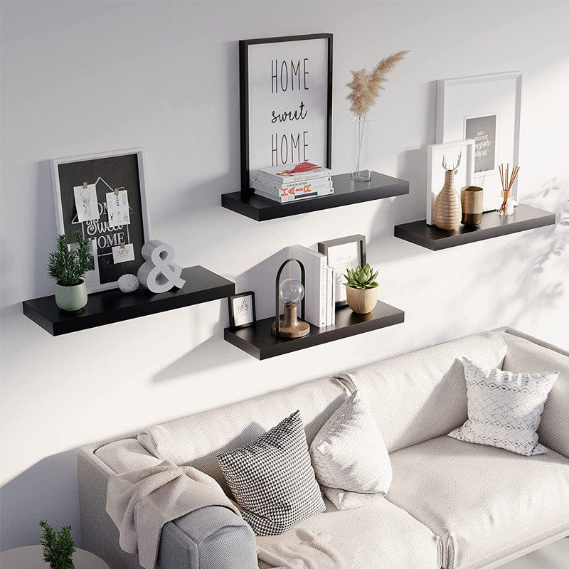 Wall Mounted BAMBOO Floating Shelves for Removing Home Decoration Pieces in Bathroom