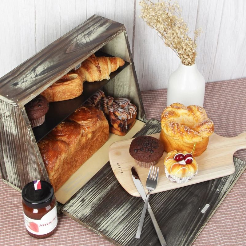 Handmade Table Organizer for Bread Wooden Plain Color or as Your Color Household Items