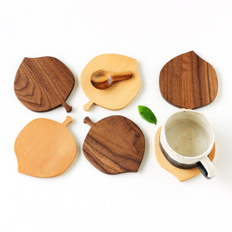 10X0.9cm Custom Sublimation Coasters For Drink Round Bamboo Wood Coaster Mats Pads