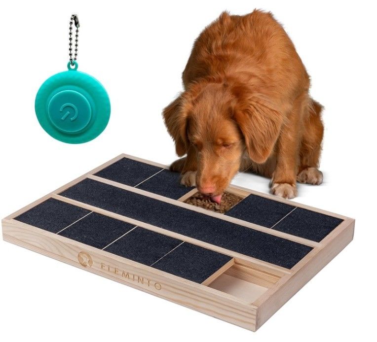 OEM Wooden Dog Nail Scratch Box with Food Divider Customized Logo Pine Wood Box