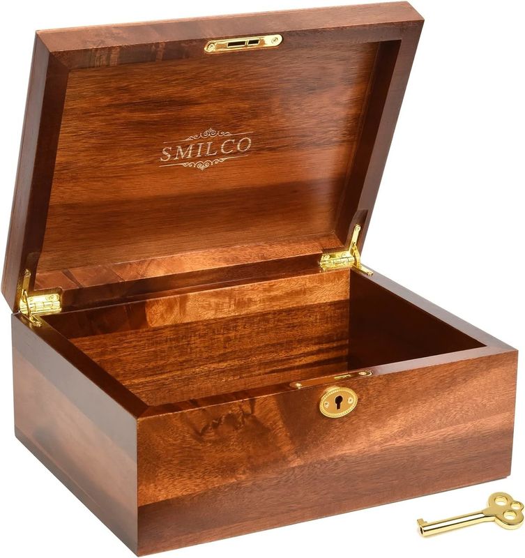 Silk-Screen Printed Acacia Wood Box for Recipes and Keepsakes Custom Order Accepted