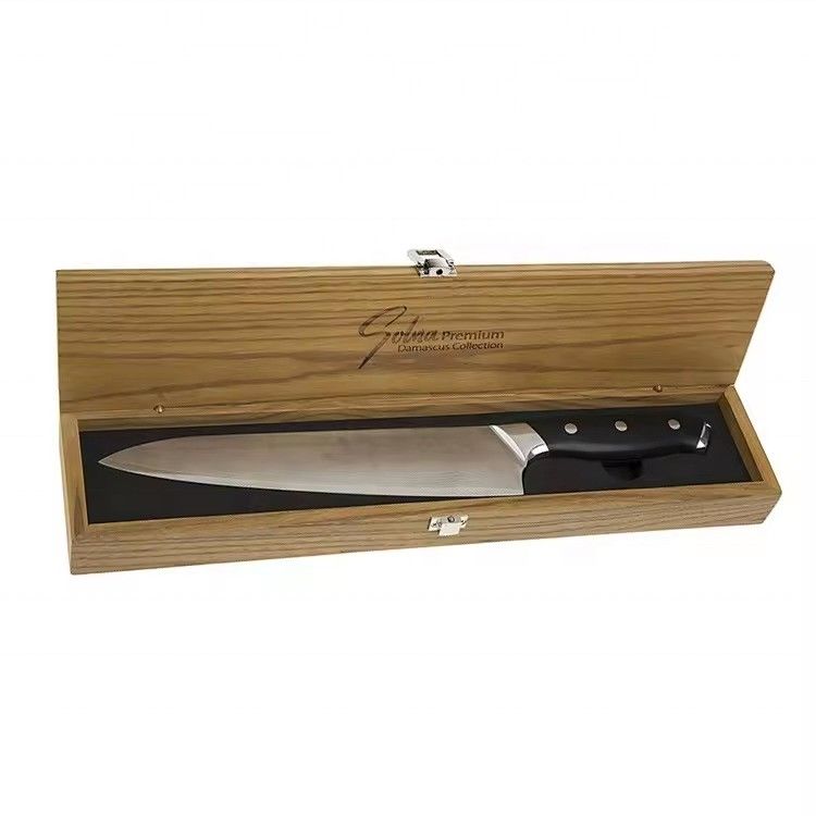 Wooden Knife Box Handmade Custom Knife Rectangular Solid Wood Wine Bottle Box For Kitchen