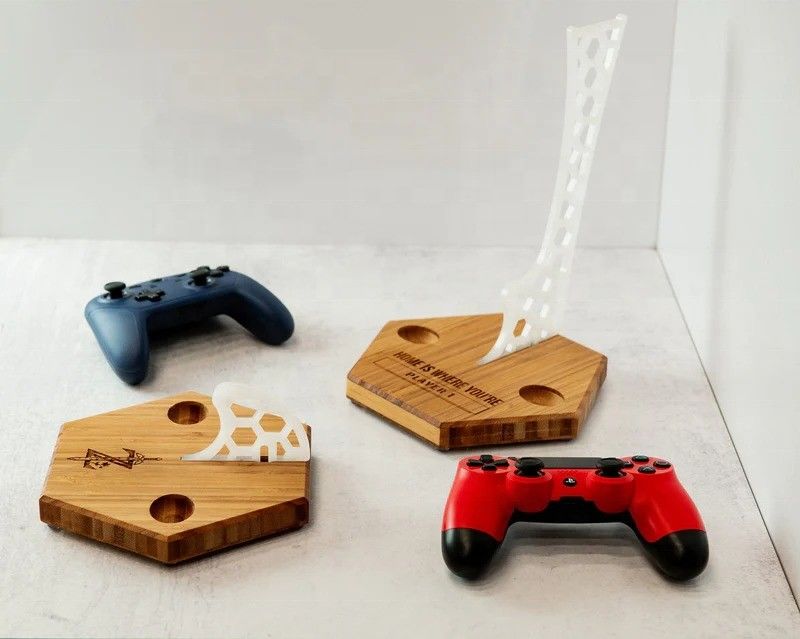 Adjustable Gamer Stand The Ideal Combination of Bamboo and Acrylic for Optimal Gaming