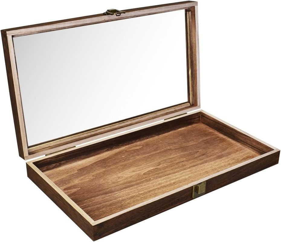 Rectangle Wooden Jewelry Tray With LED for Custom Natural Wood Jewelry Holder Boxes