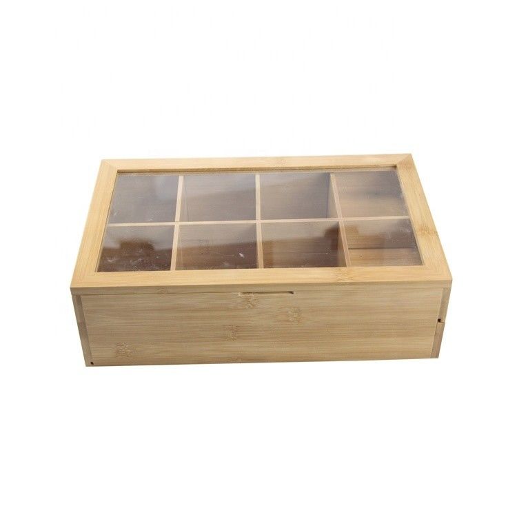 Handmade Visible Acrylic Cover Tea Box Packaging Wood A Unique Addition to Your Kitchen