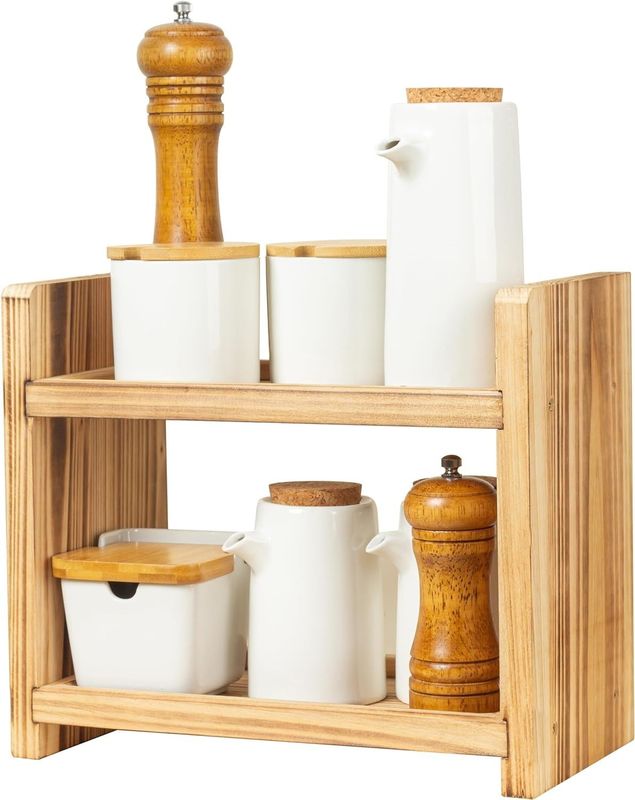 Keep Your Spices Handy and Organized with this Wooden Spice Rack No. of Tiers Single