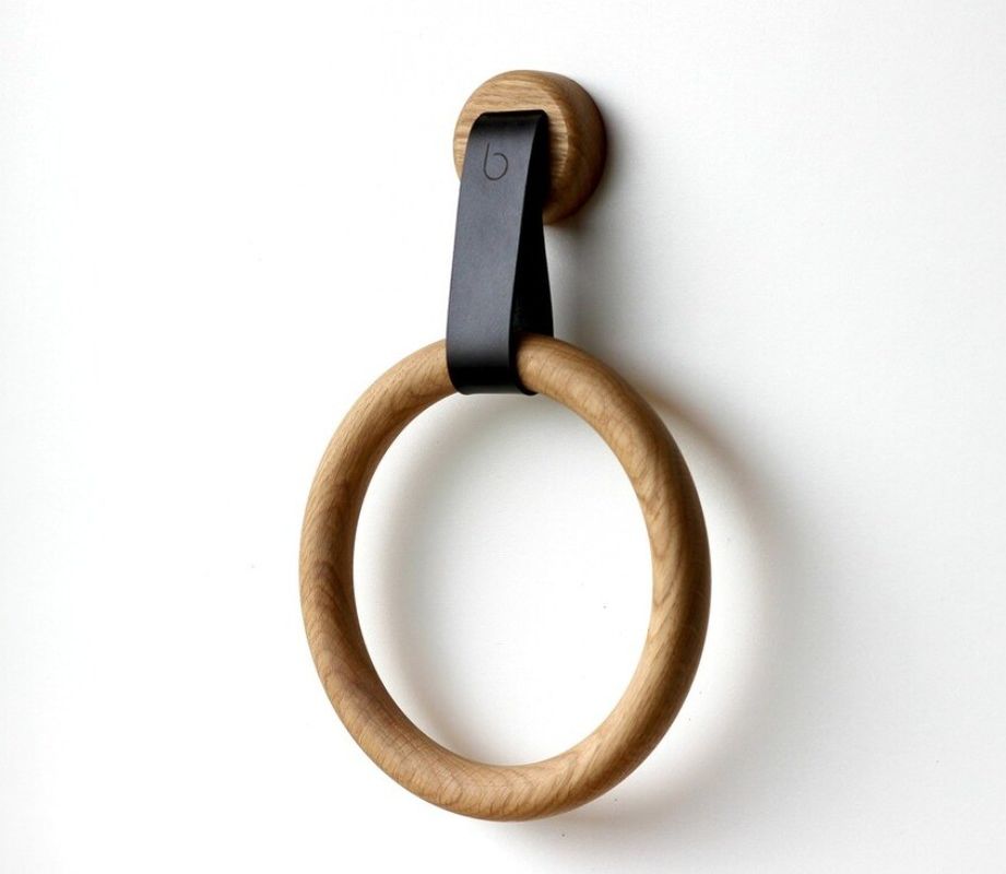 Eco Friendly Wood Towel Holder Ring for Bathroom Decor Single Tier Storage Holders Racks