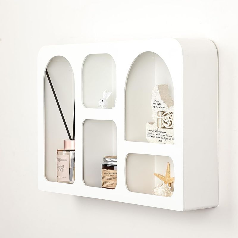 Boho Nordic Modern Style Wall Decor Customized Logo Floating Wall Shelf with Storage