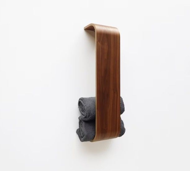 Effortlessly Organize Your Bathroom with Wall Mounted Wood Spa Shower Towel Stand