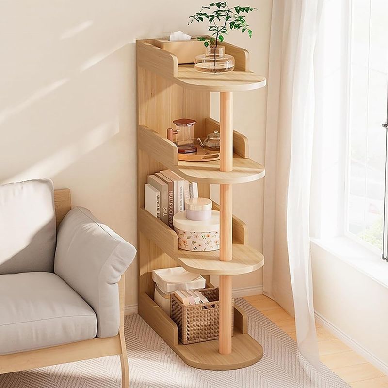 Home Office Free-Standing Wooden Bookshelf Wall Corner Bookcase Custom Design Organizer
