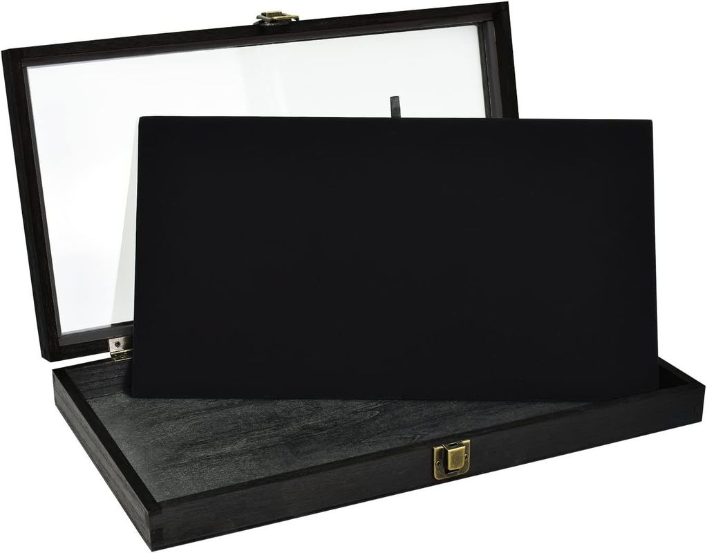 Custom Size Logo Color Wooden Jewelry Display Storage Box with Lid Made of Solid Wood