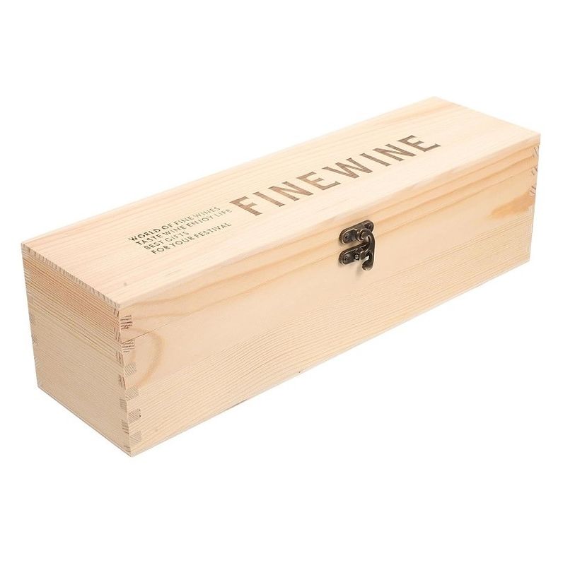 Design Clasp Single Wooden Wine Gift Box Made of Solid Wood for Other Gift Craft