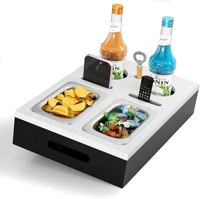 Customized Logo Acceptable Popular Couch Bar Snack Box Sofa Organizer for Side Tables