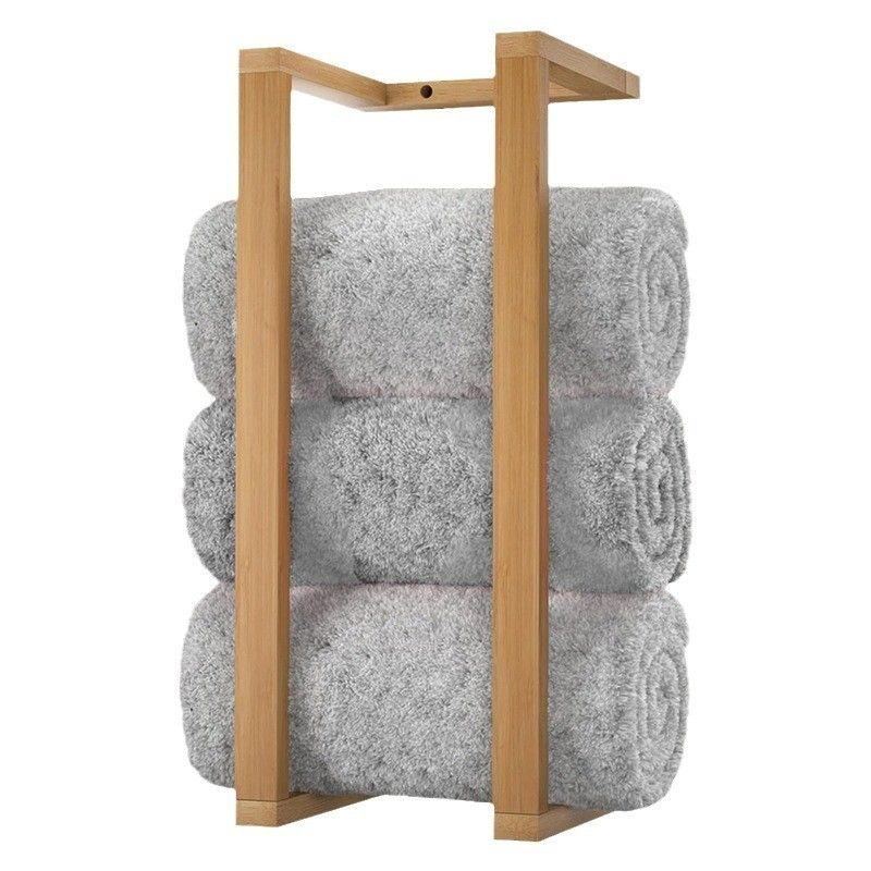 Custom Service Wall Mounted Storage Wooden Shelf Towel Rack for As your request