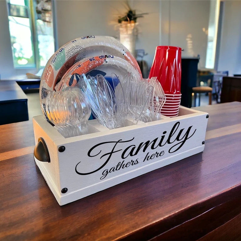 Make Hosting a Breeze Solo Cup Wood Holder for Kitchen Counter and Party Hosting