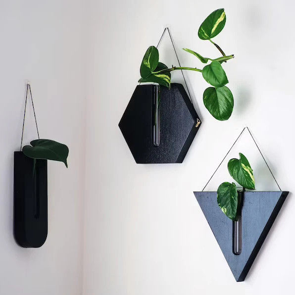 Propagation Station Modern Mini Wooden Box Wall Planter for Porch and Wall Decor Pots