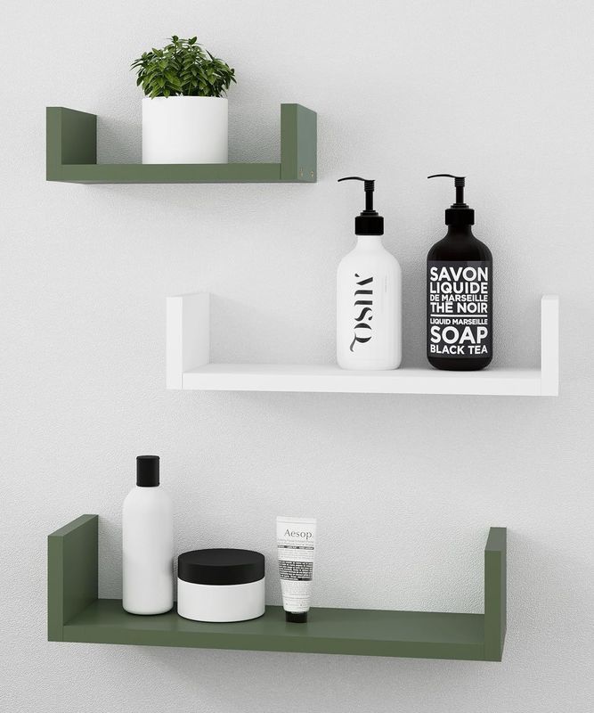 Pet Cage Wall Storage Organizer Bookshelf Set of 3 Wooden Floating Shelves for Storage