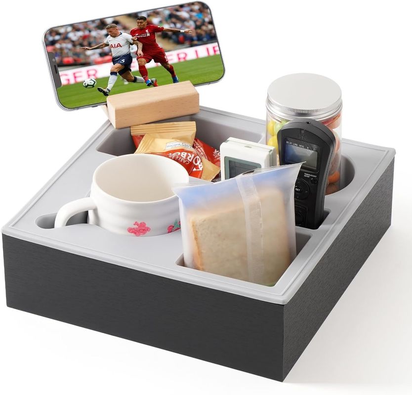 Silicone Wooden Couch Caddy Organizer for Waterproof Sofa Car Accepting Custom Order