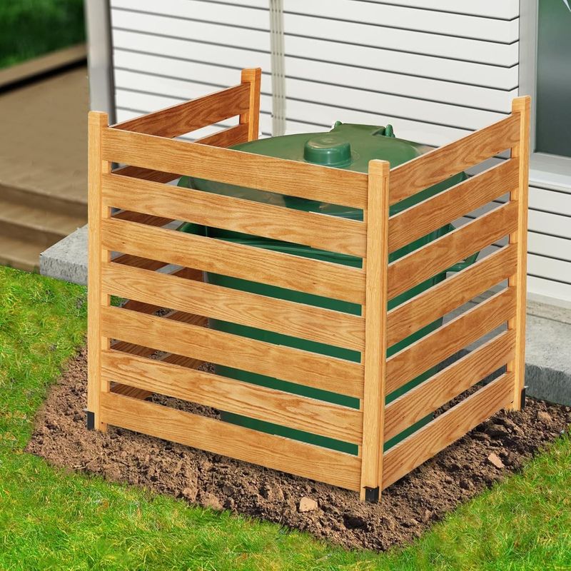 Metal Stakes 3-Panel Privacy Screens Fence Panels for Air Conditioner Customized Logo